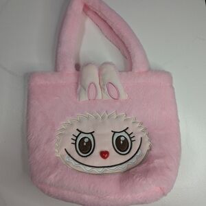 Pink Plush Bunny Face Kids Tote/Purse